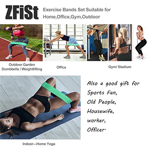 ZFiSt Booty Band, Fabric Resistance Bands for Leg Butt,Thigh Workout Bands for Women, Hip Glute Bands Fitness Exercise Bands for Squat Pilate Yoga, 3 Resistance Bands Long 1 Pull Up Bands