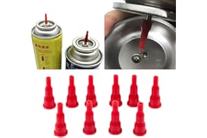 Shinekoo 10 Piece Reusable Butane Nozzle Adapter Convert Cassette Tank Into Inflatable Tank Lighter Spray Gun Universal Gas Refill Head