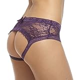 Sofishie Ruffle Back Midnight Bow-Tie Panties - Dark Purple 2 - Large