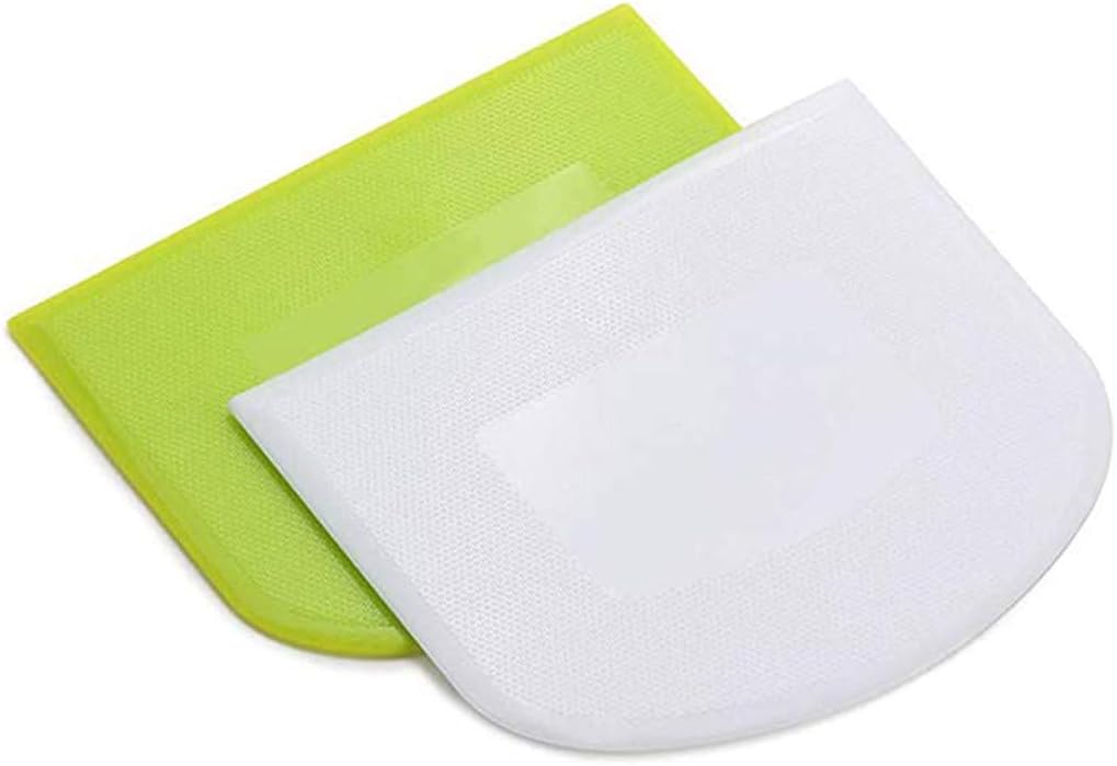 Silicone Dough Scraper Cream Smooth Butter Cake Pastry Spatula Baking Tools (2 PC)