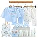 okpuzee 18pcs Newborn Boy Clothes Preemie Baby Outfits 0 3 Months Pants Layette Gift Set