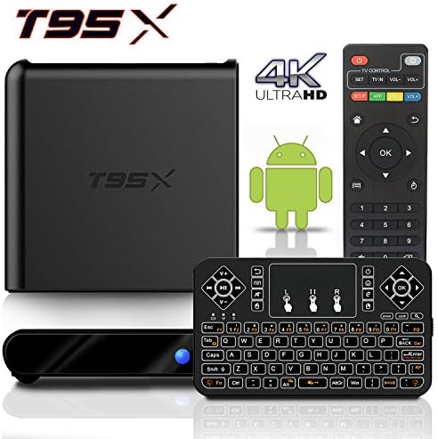 BPSMedia (2017 Upgraded Version) T95X 4K Amlogic S905 Set Top TV Box Android 5.1 Lollipop OS KODI XBMC Quad Core Google Streaming Media Player 2GB - 8GB with WiFi HDMI DLNA