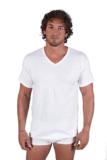 t shirt uomo scollo profondo