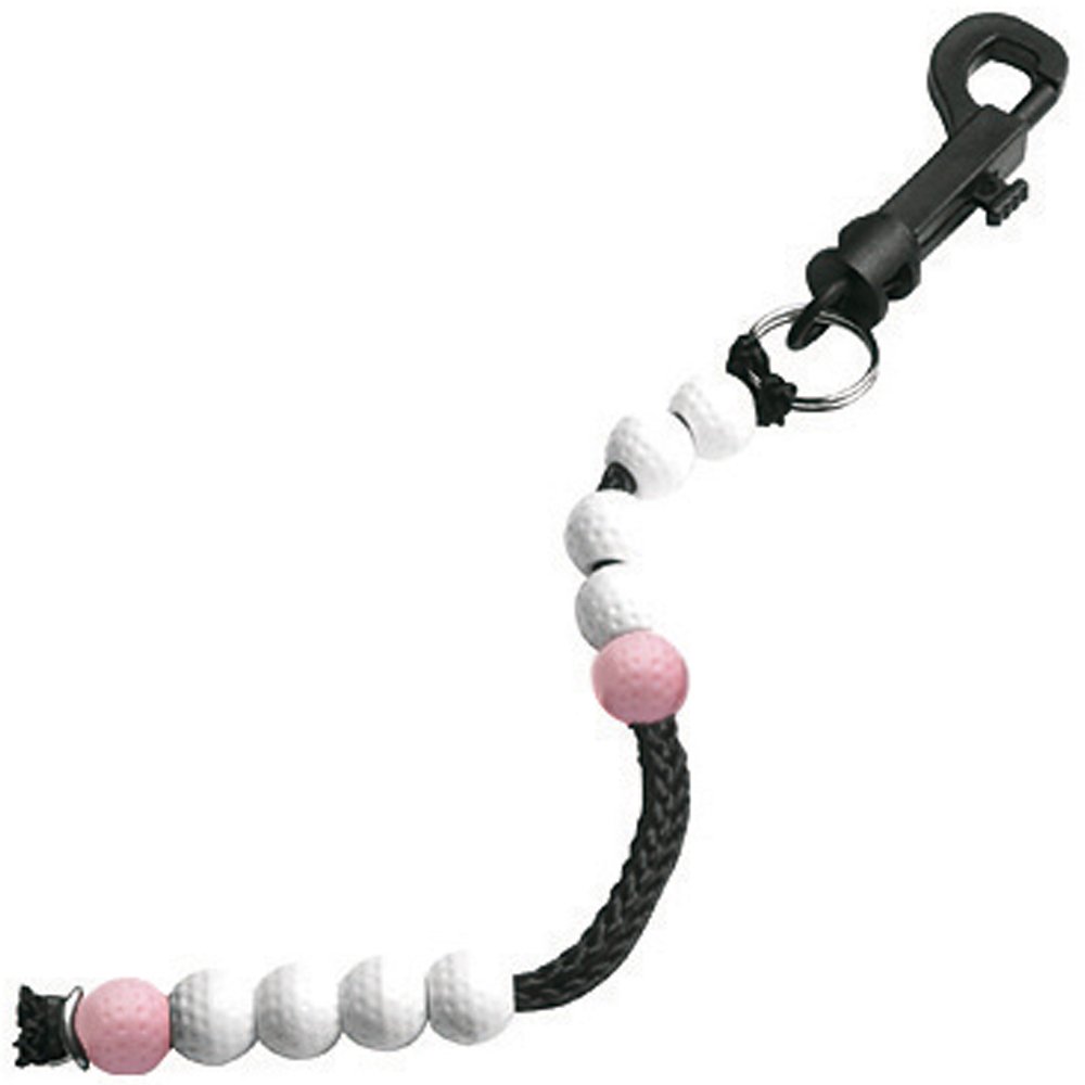 Beadcounter (pink/black/white) – Counting Cord Scorer Score Counter with Carabiner for Bag, Trolley or Trousers