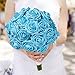 MACTING Artificial Rose Flowers 30PCS Real Touch Fake Flowers with Stem Foam Roses for DIY Wedding Bridal Bouquets Party Holiday Baby Shower Spring Home Mothers Day Decorations(Blue)
