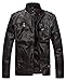 Wantdo Men's Vintage Stand Collar Faux Leather Jacket