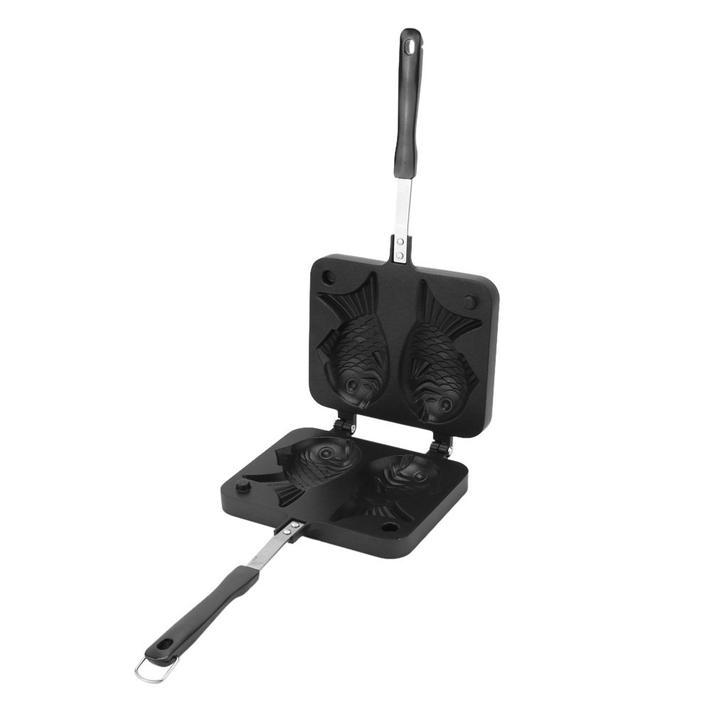 Taiyaki Fish-Shaped Cake Pan,Aluminium Alloy Japanese Traditional Bread Waffle Maker with 2 Sided Fish Shape Aluminium Alloy Mold