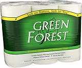 Green Forest Premium 100% Recycled Bathroom Tissue, 352 Sheets, 12 Rolls (Single Pack)