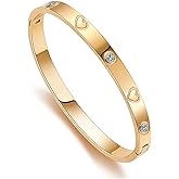 LaBling Gold Bracelets for Women | Friendship Bangle Bracelets Cubic Zirconia 18K Gold Plated Stainless Steel | Jewelry Gifts