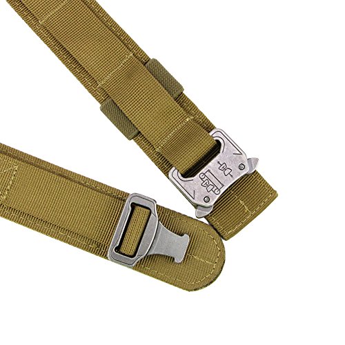 Aiduy Military Style Belt Nylon Belts with Metal Buckle Army Belts Webbing Belts 1.5'' inch (Coyote Brown, X-Large) - Thumbnail 6