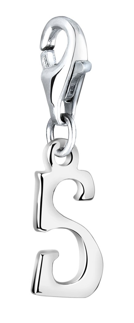Nenalina Charm Letter S Pendant, for All Brands of Charm Bracelets and Necklaces, Made of 925 Sterling Silver, 713248-000