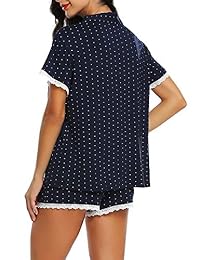 Cherrydew - Pijama corto para mujer, de bambú, con botones y manga corta, tallas S-XXL