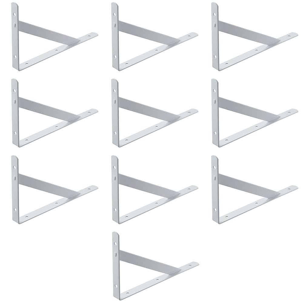 Upluckey Shelf Brackets 10 Pack 90 Degree Heavy Duty Triangle Angle L Bracket Wall Mount Metal Floating Shelf Brackets Floating Shelving
