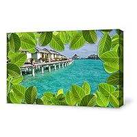 signwin-Canvas Wall Art-The Scenery Under Green Leaves-Canvas Prints Home Artwork Decoration for Living Room,Bedroom - 12x18 inches