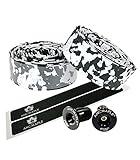 Ancmaple Bike Handlebar Tape Grip Wrap Tape with Metal End Plugs Bar