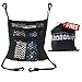 Hang Outs Premium Two Pocket Mesh Storage Net - Black Mesh Two Pocket For Between Car Seats Organizer (2 pocket mesh)