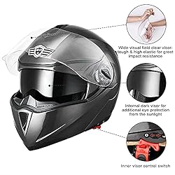 AHR Motorcycle Helmet Dual Visor Modular Flip up