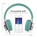 AILIHEN Headphones with Microphone Lightweight Foldable Headsets with Volume Control for Cellphones,Android Smartphones,PC,Laptop,Mac,Tablet (Grey Mint)