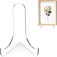 Boloyo 60-Degree Angle Acrylic Plate Display Stand , 3 Inch 2PC Clear Acrylic Display Holder Easel Base for Home Office Kitchen School Art Display