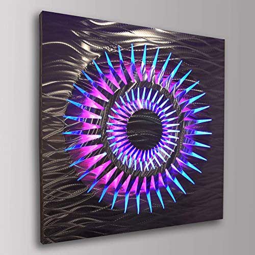 Amazon.com: Lighted Geometric Metal Wall Art Modern Abstract Square LED