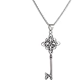 NIGHTCRUZ Witches Knot Key Necklace, Witchy Magic Knot Pendant, Celtic Jewelry for Women