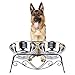 EPESTOEC Pet Feeder for Dogs and Cats, Fits Pet Food and Water Bowls, Gray Square 24 Inch
