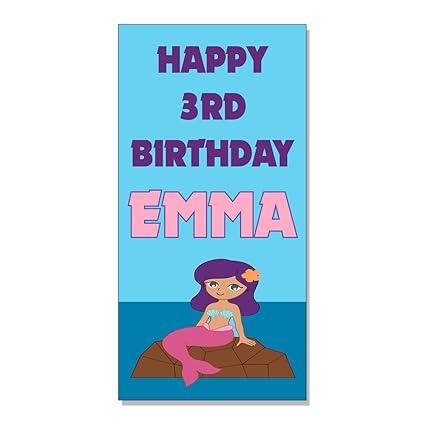 Amazon Com Happy 3rd Birthday Mermaid Custom Decal Sticker