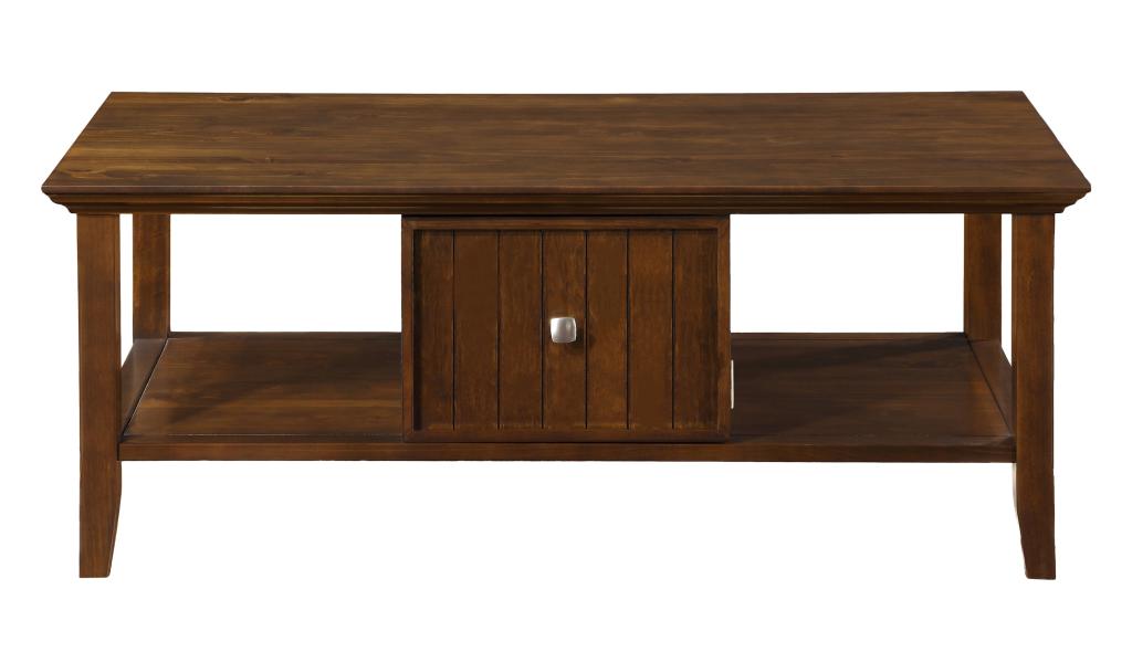 Simpli Home Acadian Coffee Table, Rich Tobacco Brown