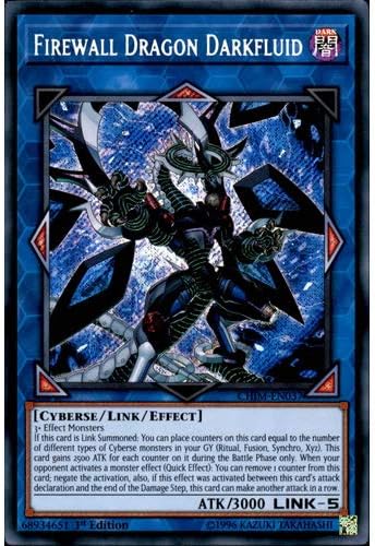 YuGiOh CHIM-EN037 1st Ed Firewall Dragon Darkfluid Secret Rare Card Chaos Impact Single Card