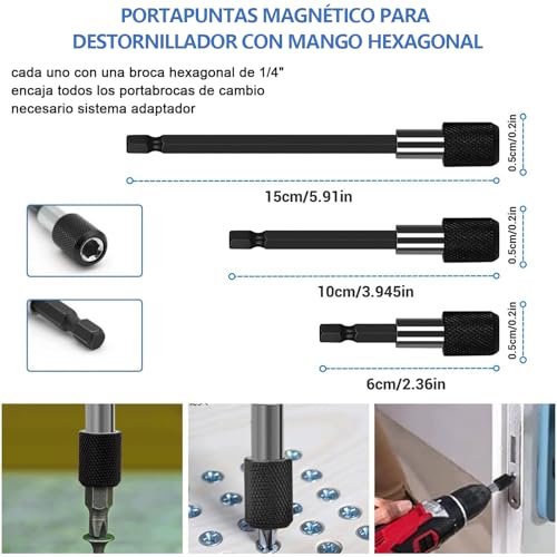 Juego de extensión flexible de brocas, Juego De 33 Piezas De Extensión De Broca Flexible, Soporte Para Brocas,adaptador de enchufe giratorio de vástago hexagonal de 1/4 3/8 1/2 pulgadas