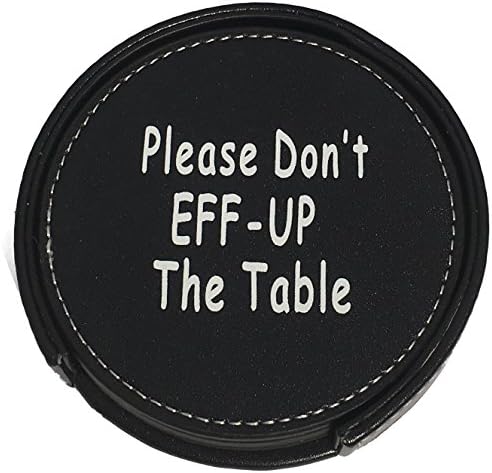 Drink Coasters Set Housewarming Gifts - Funny Gag Gift for Table, Bar and Furniture Protection - Leather Coaster for Beer, Wine, and Glass Bottles