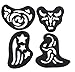 Lucktao 25pcs/set Hair Tattoo Template Hair Trimmer Carved Dye Coloring Tattoos Patterns Stencil DIY Salon Barber Tools