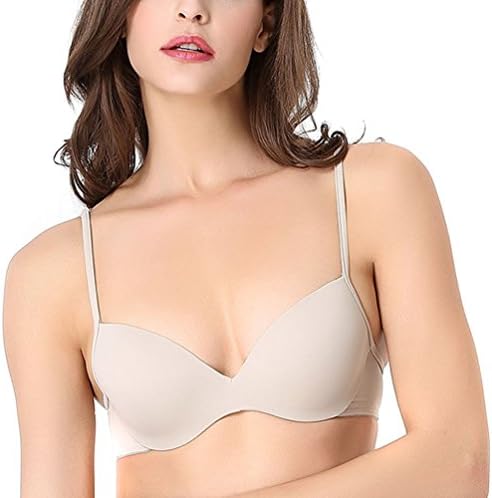 Phonallo Women's Everyday Basic Seamless Lightly T-shirt Bra,Skin,36A