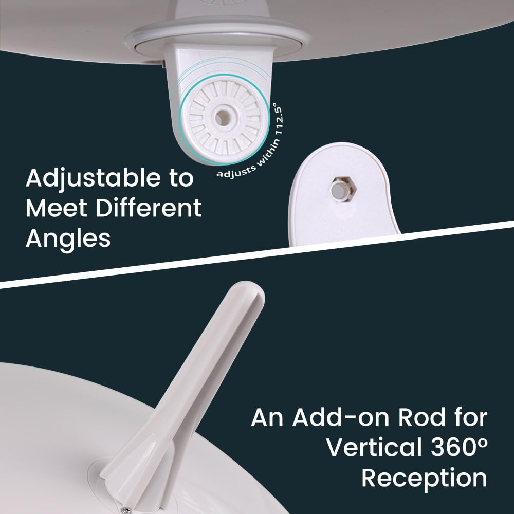 Upgraded Version - ANTOP AT-415B 720° UFO Dual Omni-Directional Outdoor HDTV Antenna with Exclusive Smartpass Amplifier &4G LTE Filter, Fit for Outdoor/RV/Attic Use(33ft Coaxial Cable,4K UHD Ready)