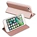 Nouske iPhone 7 Plus iPhone 8 Plus Case Flip Folio Wallet Stand up Credit Card Holder Cover Holster/Magnetic Closure/TPU bumper/360 Full Body Protection, Rose Gold