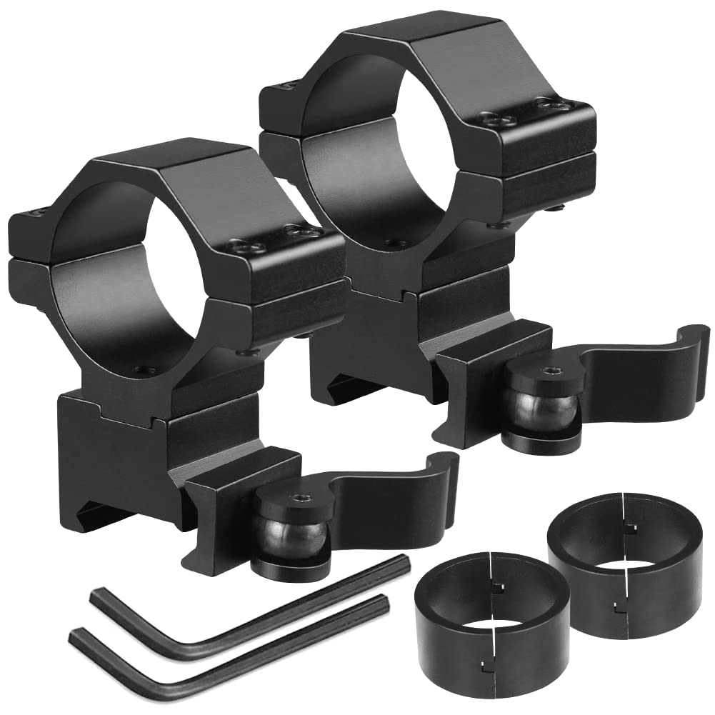KEENZO 2 Pcs Scope Rings, High Profile 1 Inch 25.4mm / 30mm Rifle Scope Rings,Scope Mount Rings Universal Barrel Scope Mount fits 20mm Rail (KC05_Quick Release)