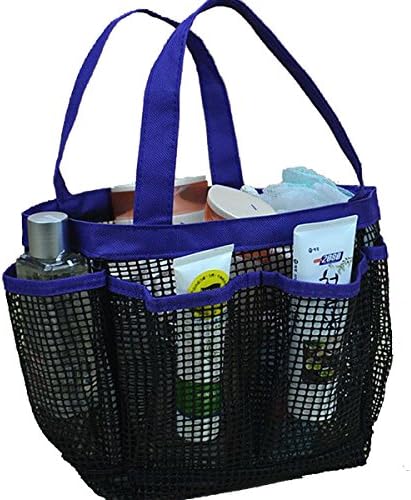 JANMO New Disgned Bathhouse&amp;Bathroom and Toiletries ,Double Handles And Hung MESH Shower Caddy, Bath Organizer Bags, Swimming Bath Bag. (Purple)