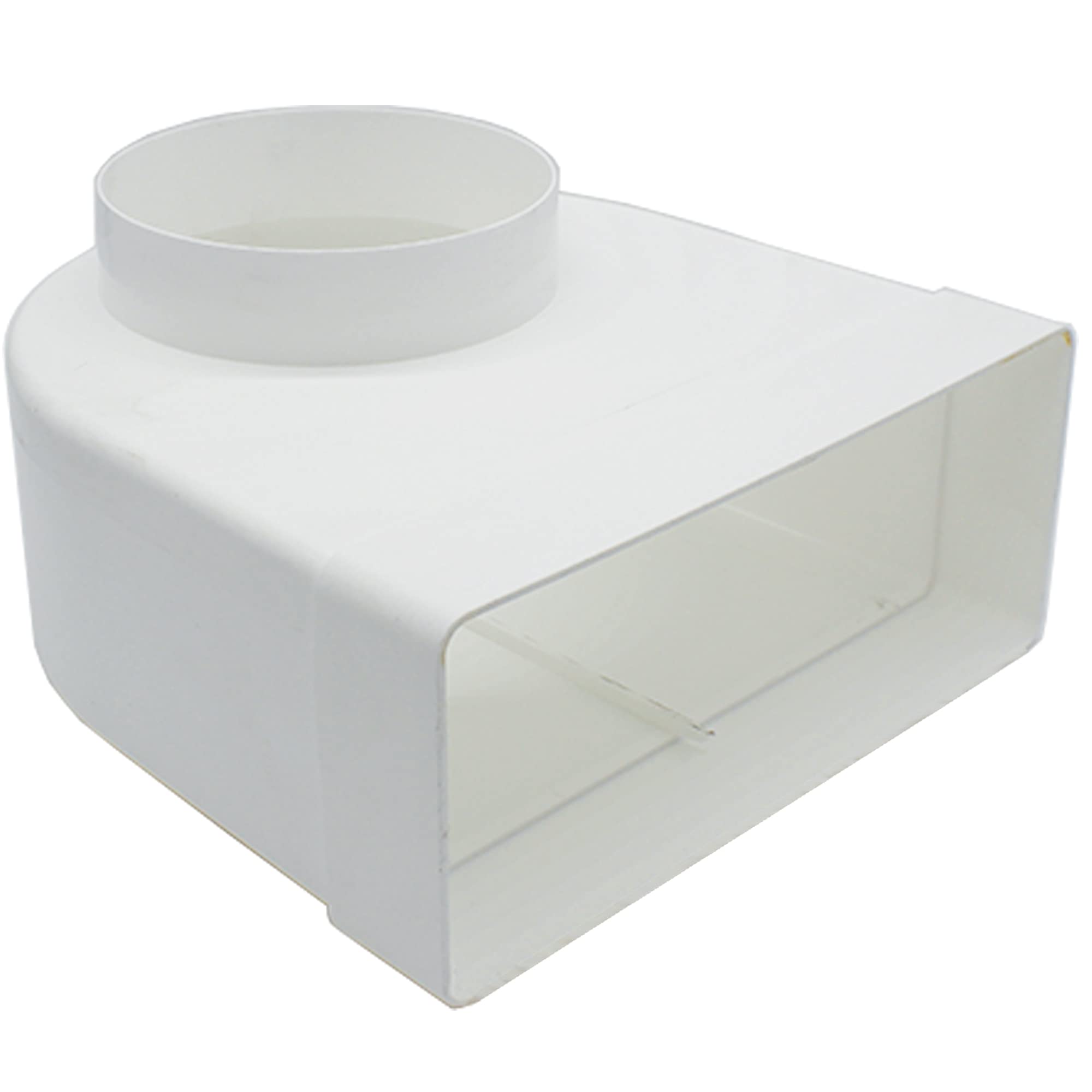 Kair Elbow Bend Adaptor 220mm x 90mm to 125mm - 5 inch Rectangular to Round 90 Degree Bend Adapter for Converting to Different Size Plastic Ducting Systems