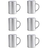 CiCixixi 6 Packs 13.5 oz 304 Stainless Steel Double-Walled Mugs Insulated Camping Mug with Lid and Handle Thermal Coffee & Tea Cup for Coffee, Milk, Juice, Tea and Cold or Hot Drinks