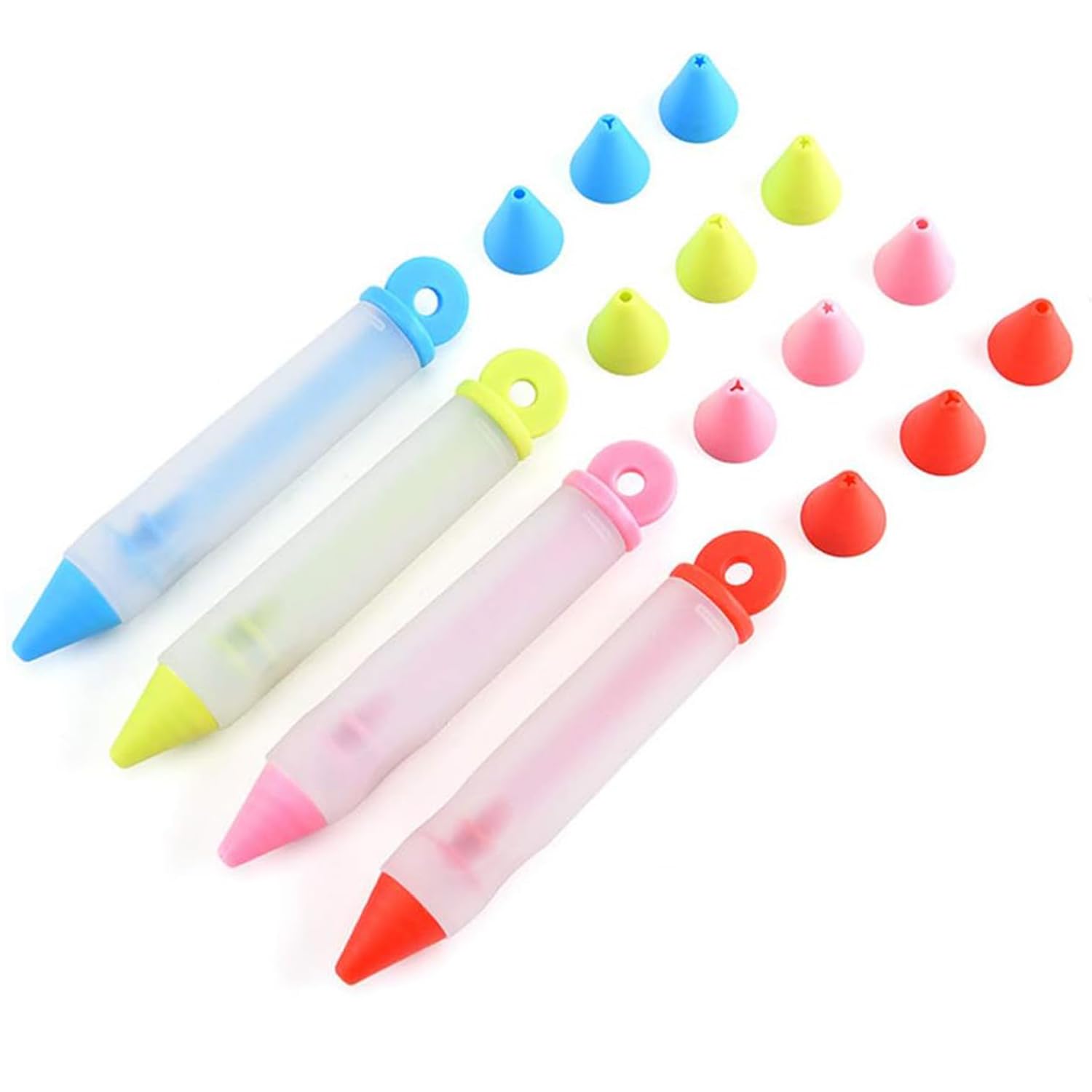 4 Pieces Cake Decorating Pens, Dessert Decorating Pens, Chocolate Decorating Pens, DIY Pastry Decorating Pens for Icing Cakes, Baking and DIY (4 Colors)