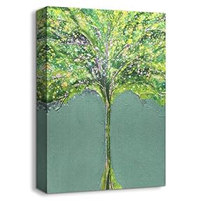 Canvas Wall Art Abstract Tree Painting Artwork for Home Prints Framed - 12x18 inches