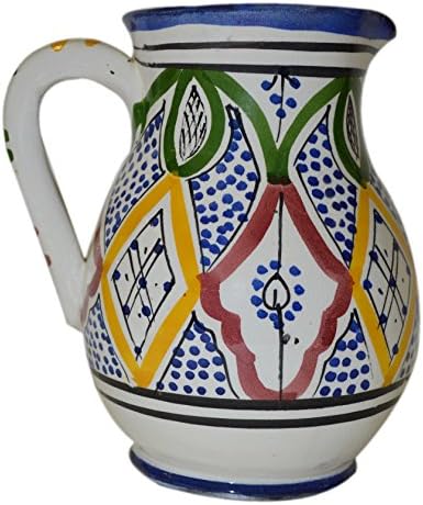 Moroccan Pitchers Sangria Handmade Ceramic Carafe Beverage Dispenser Jar Cooler Easy Pour