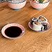 Nicola Spring 6X 10cm 3 Colours Hand-Printed Sauce Dish Set - Small Japanese Style Porcelain Salsa, Soy Dipping Plates