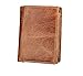 Wallet for Men With Coin Pocket RFID Leather Card Holder Big Trifold 3 ID Windows (Brown)