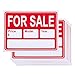 6-Piece for Sale Signs - PVC Signs, Yard Sale Signs, Garage Sale Signs, Car Sale, Red and White - 15.7 x 11.7 Inches