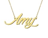 Aoloshow 18k Gold Plated Amy Name Pendant Necklace