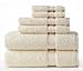 COTTON CRAFT Ultra Soft 6 Piece Towel Set - 2 Large Bath Towels, 2 Hand Towels, 2 Washcloths - Absorbent 580 GSM Quick Dry Everyday Luxury Hotel Bathroom Spa Gym Shower Pool - 100% Cotton - Ivory