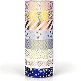 LittleCraftCo Exclusive Premium Washi Tape - 8 Rolls. Create Unique Decorative Crafts + Beautify Bullet Journals or Planners Easily! Gorgeous and Patterns For Kids & Scrapbooking!