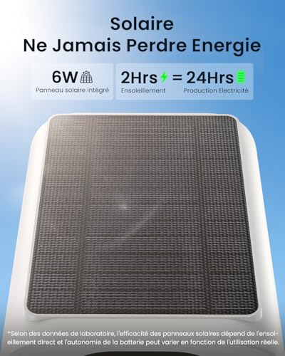 ieGeek Wireless Solar WiFi Surveillance Camera - 2K Camera with Integrated Solar Panel, 5200 mAh Battery, Colour Night Vision, AI Detection, Alarm, Two-Way Audio, IP66, S1