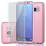 Samsung Galaxy S8 Case,Full Body Protection Ultra-thin Hard PC case with A Soft HD Screen Protector 360 All Round Anti Scratch Removable Hybrid Cover for galaxies s8 case (Rose)